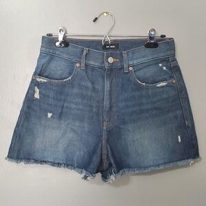 Express Mom Shorts Super High Rise Light Distress Raw Hem Size 4